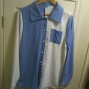 💲1⃣▶▶Blue and White Men's Shirt